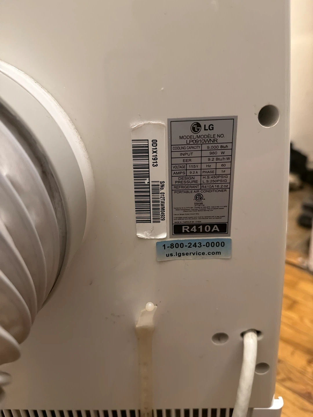 LG Portable Air Conditioner LP0910WN - photo 3