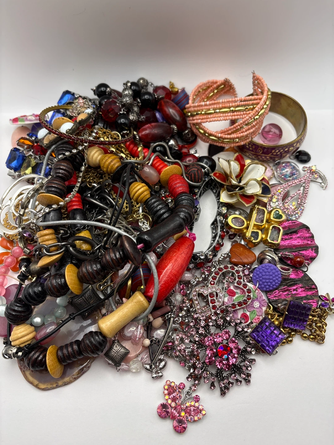 Pink Red Purple Vintage Jewelry For Craft 1 kg