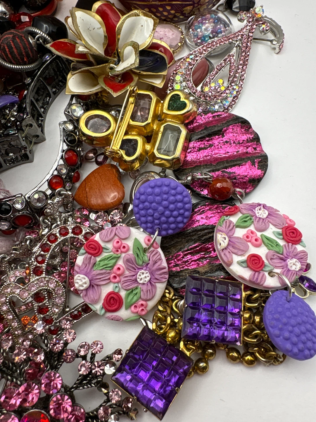Pink Red Purple Vintage Jewelry For Craft 1 kg - photo 4