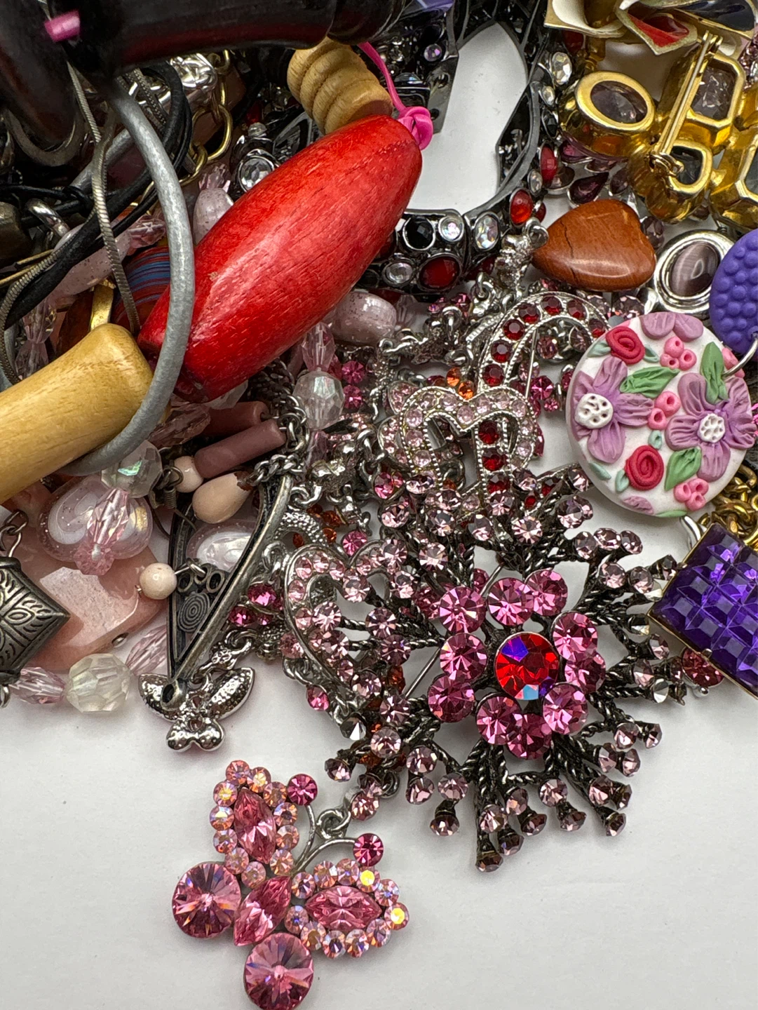 Pink Red Purple Vintage Jewelry For Craft 1 kg - photo 5
