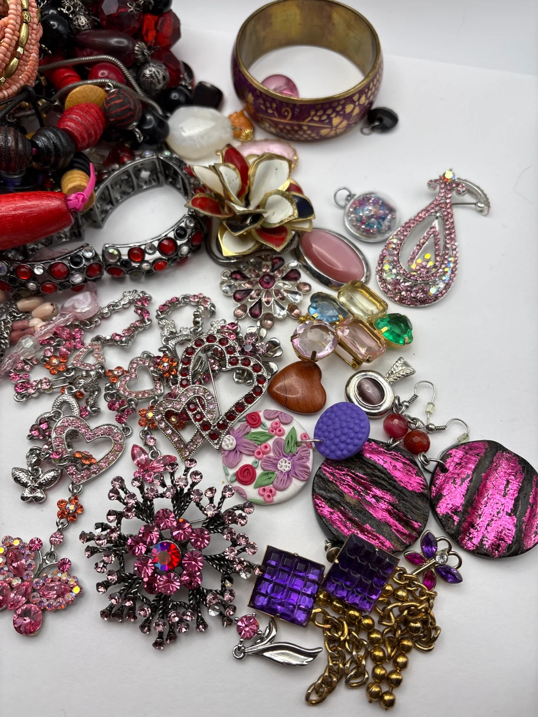 Pink Red Purple Vintage Jewelry For Craft 1 kg - photo 3