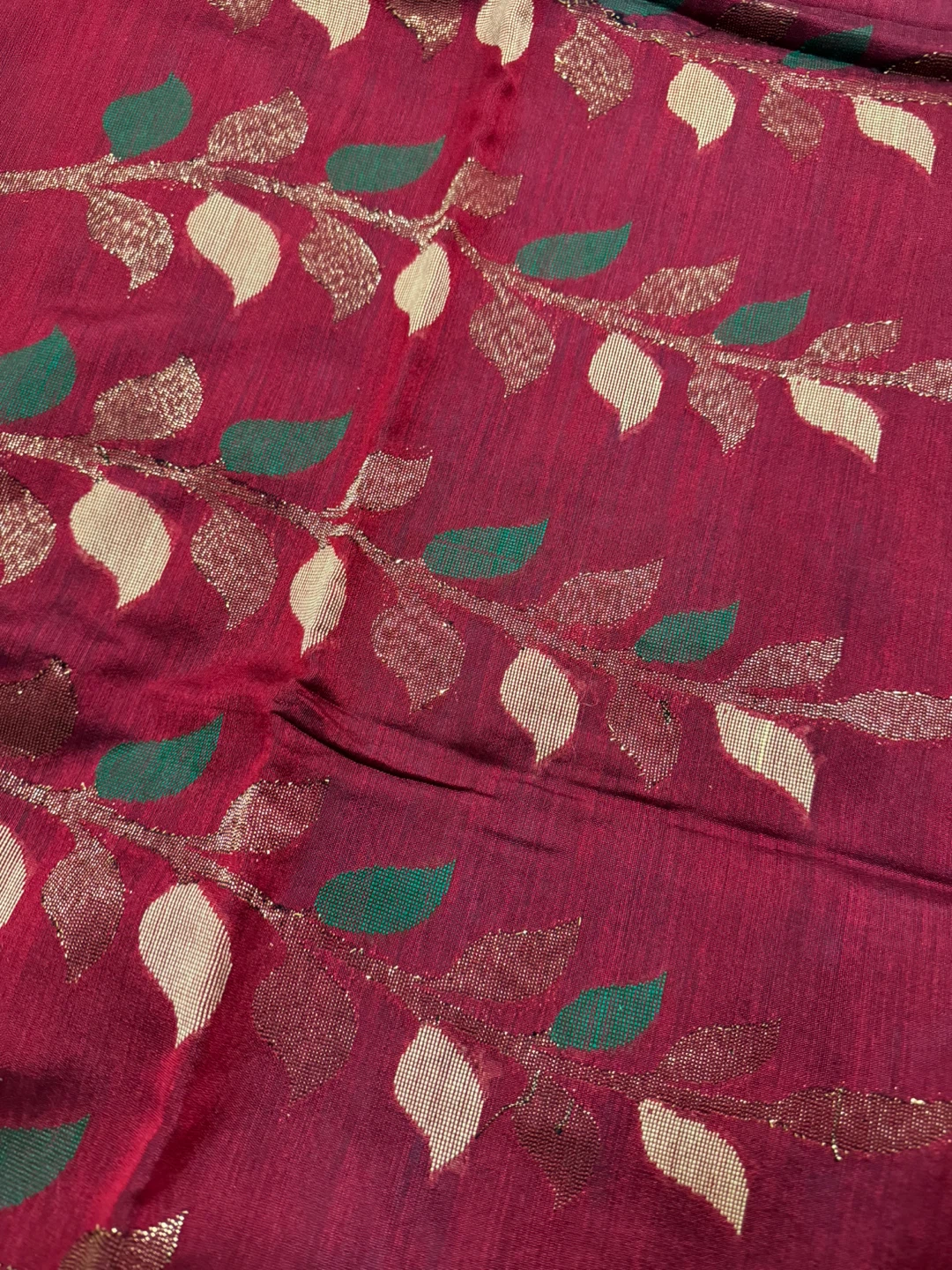 Teal saareeee with gold floral pattern - photo 5