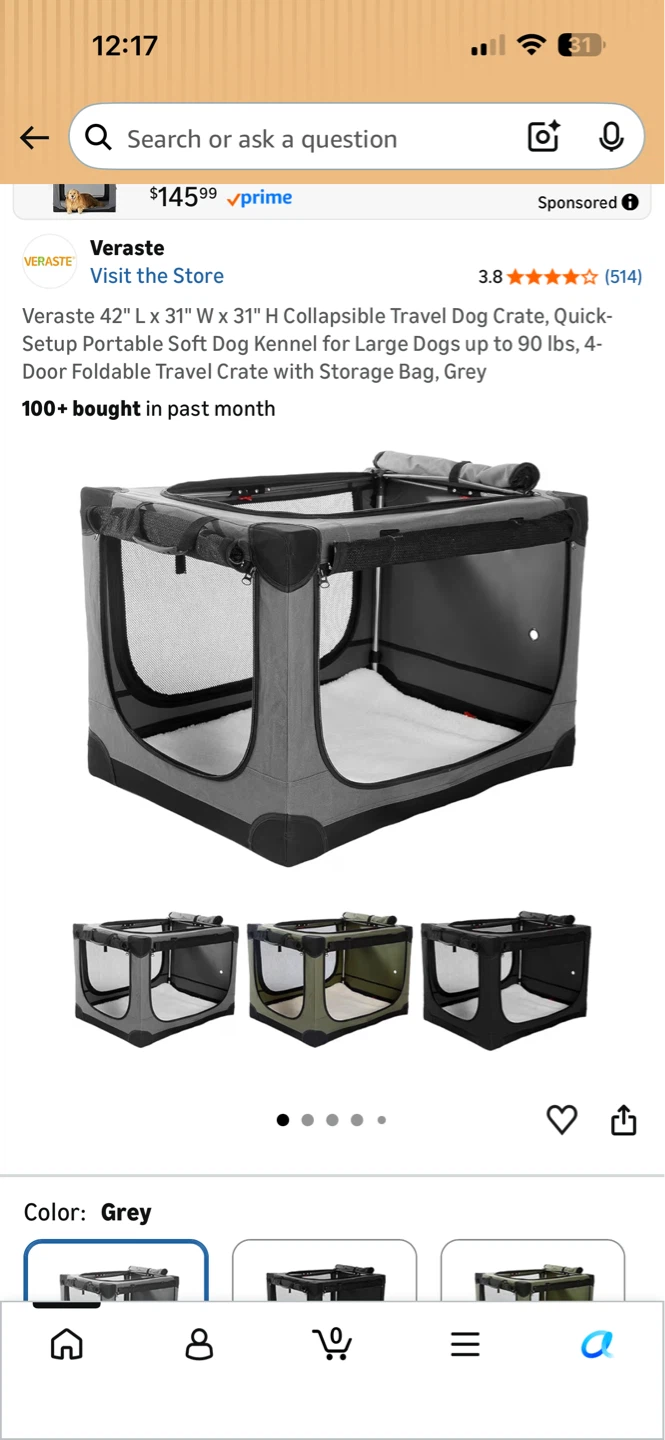 Veraste Folding Pet Crate - Size XXL