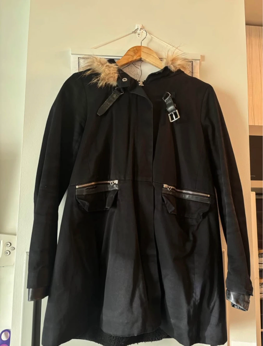 Maje Black Parka Coat