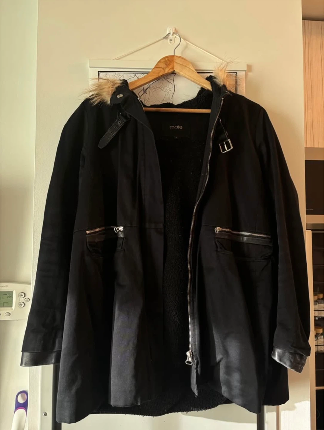 Maje Black Parka Coat - photo 2