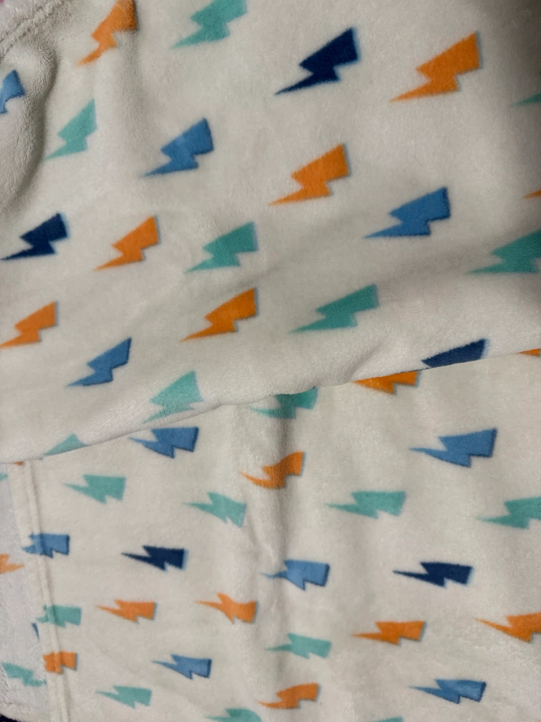 Blankets- White with Lightning Bolt & Rainbow Patterns