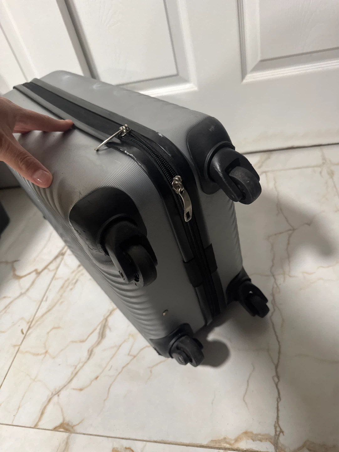 Silver Hardside Carry-On Suitcase with Spinner Wheels - photo 3