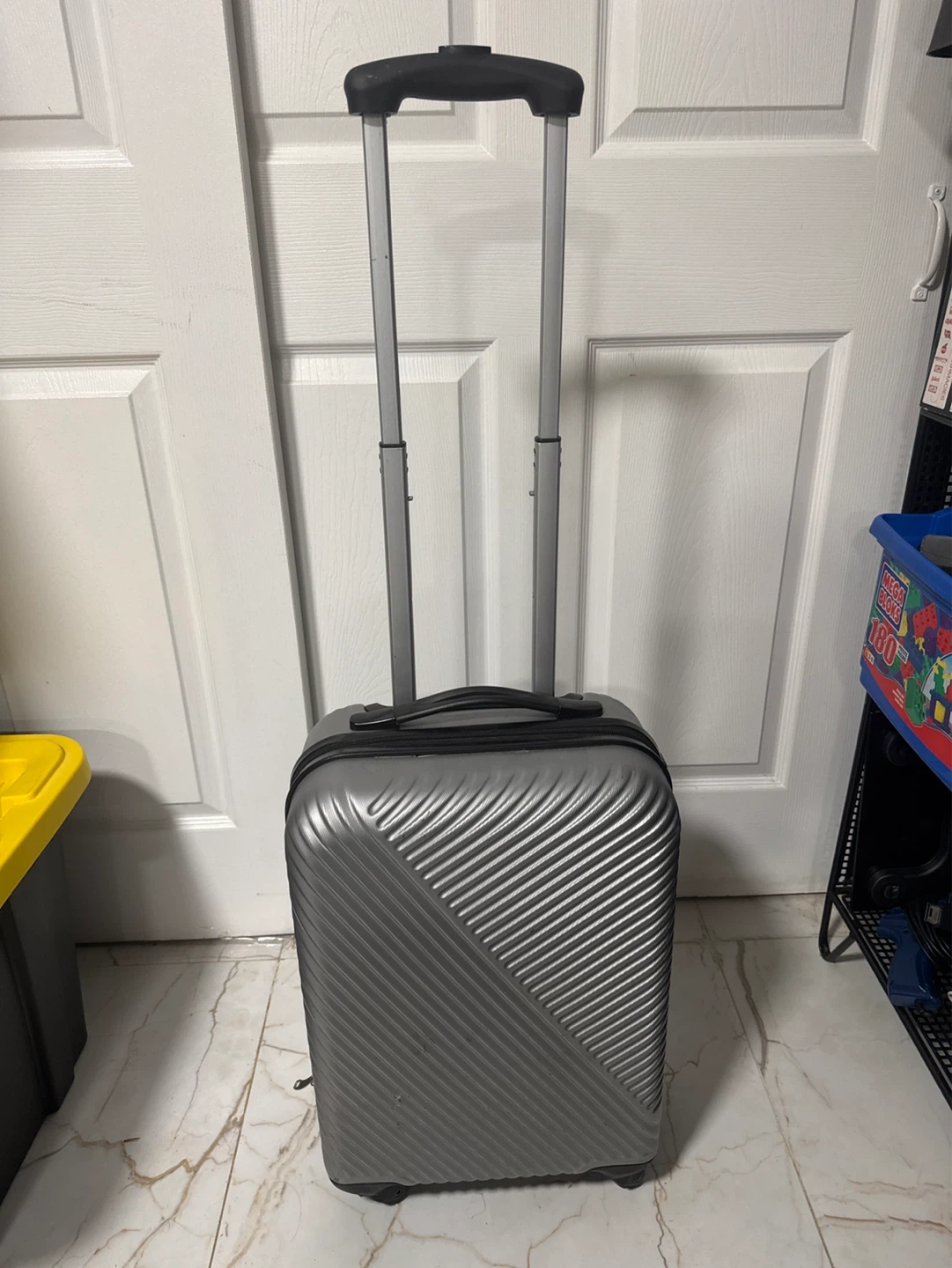 Silver Hardside Carry-On Suitcase with Spinner Wheels