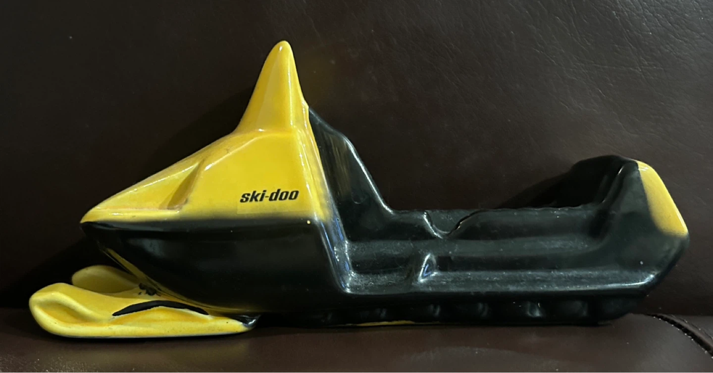 Vintage 1970s Ski-Doo Ceramic Ashtray