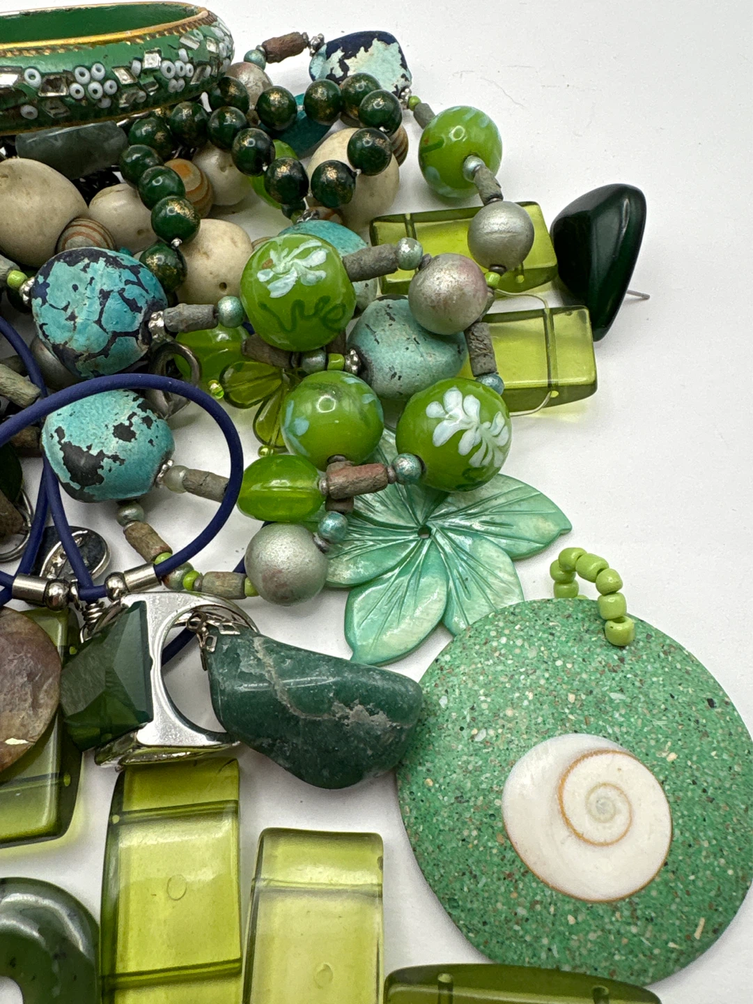 Green Vintage Jewelry Lot 500g - photo 3