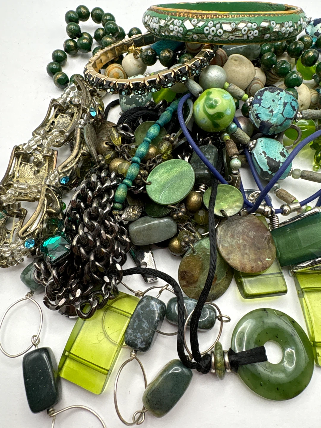 Green Vintage Jewelry Lot 500g - photo 4