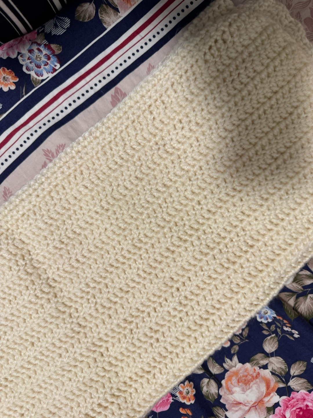 Hand-knitted crocheted Blanket