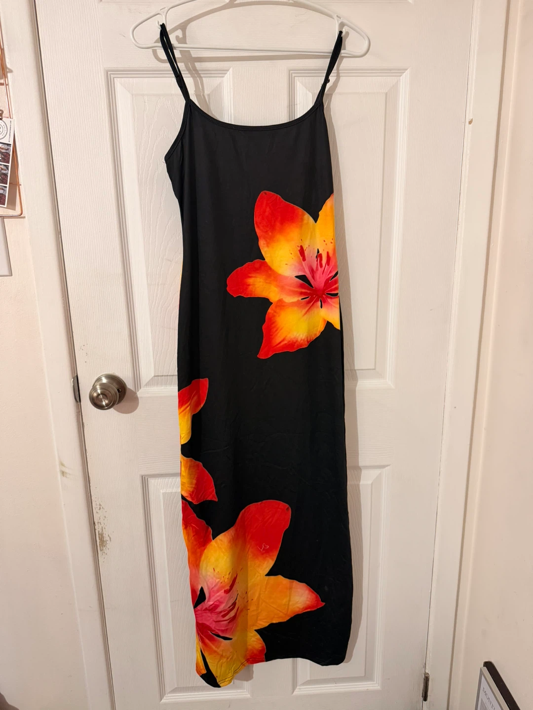 Black Maxi Dress with Floral Print