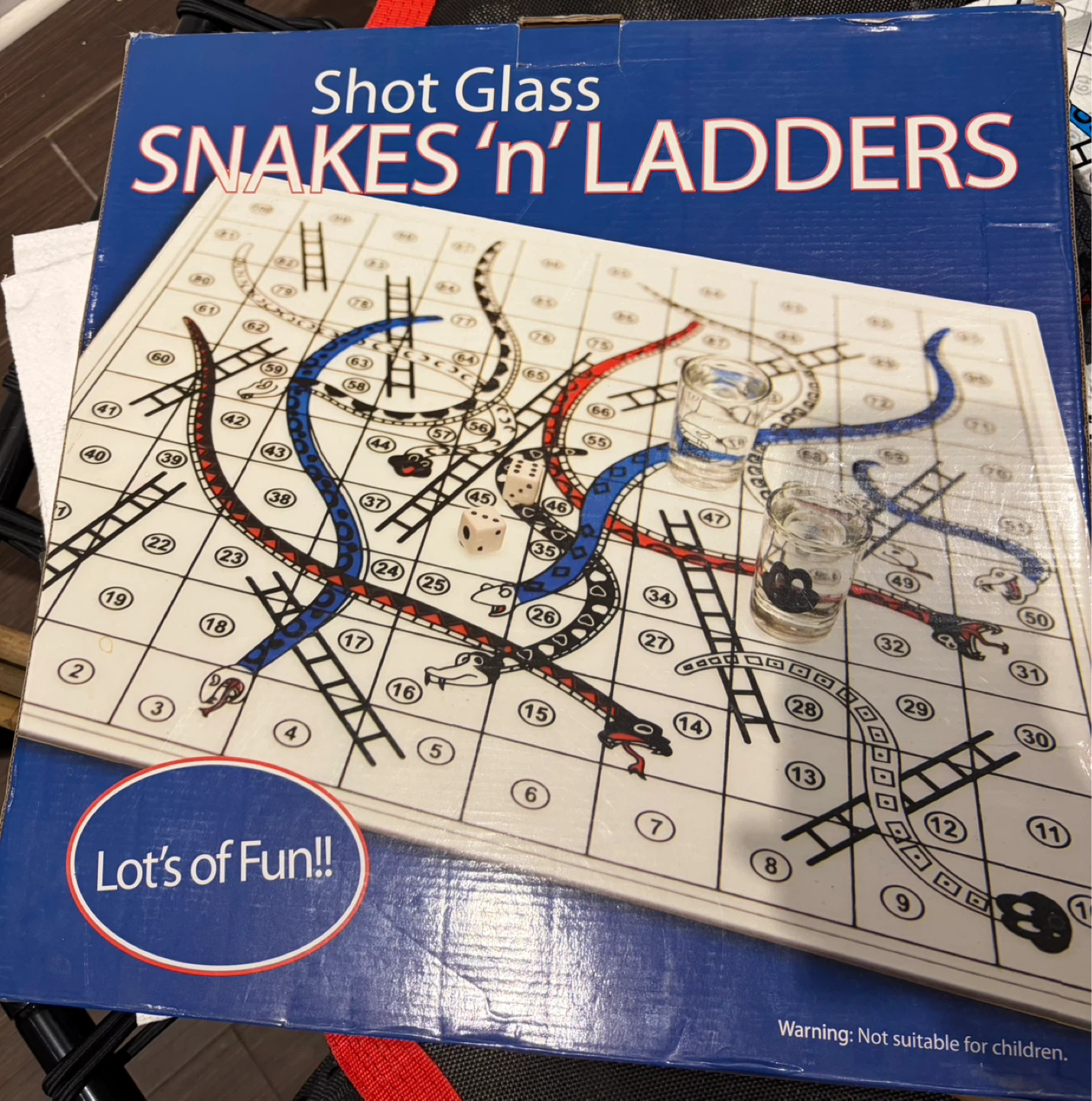 Shot Glass Snakes 'n' Ladders Game