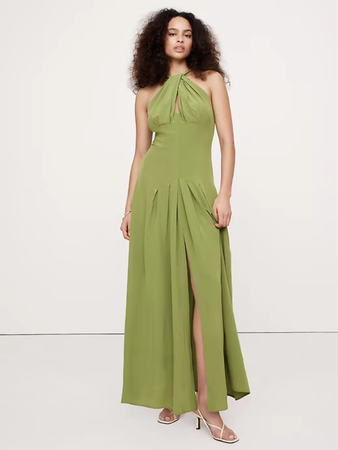 NEW Banana Republic Matte Silk Halter Maxi Dress Size 0