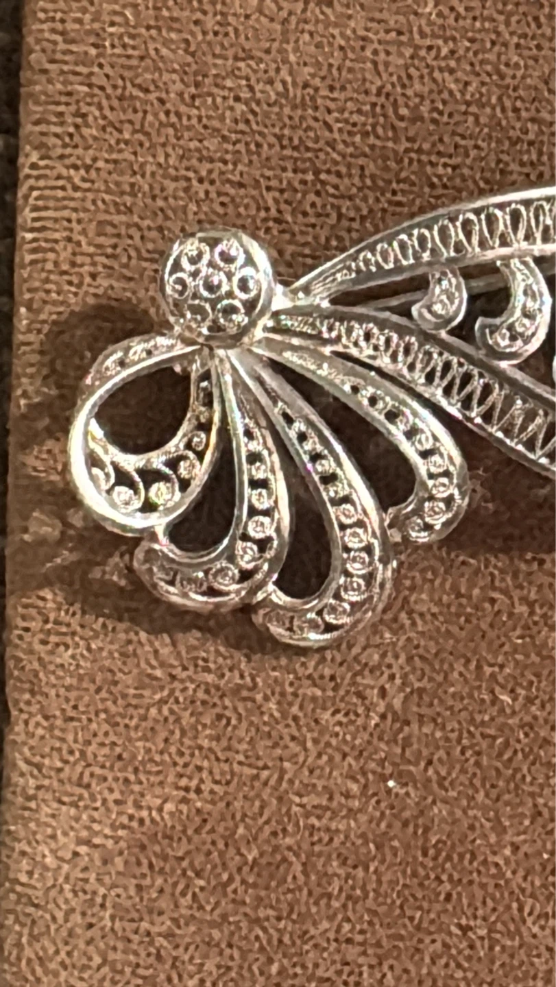Sterling Silver (925) Filigree Brooch - photo 2