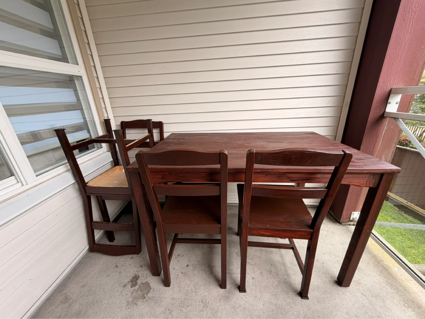 Wooden Dining Set with 4 Chairs - photo 2