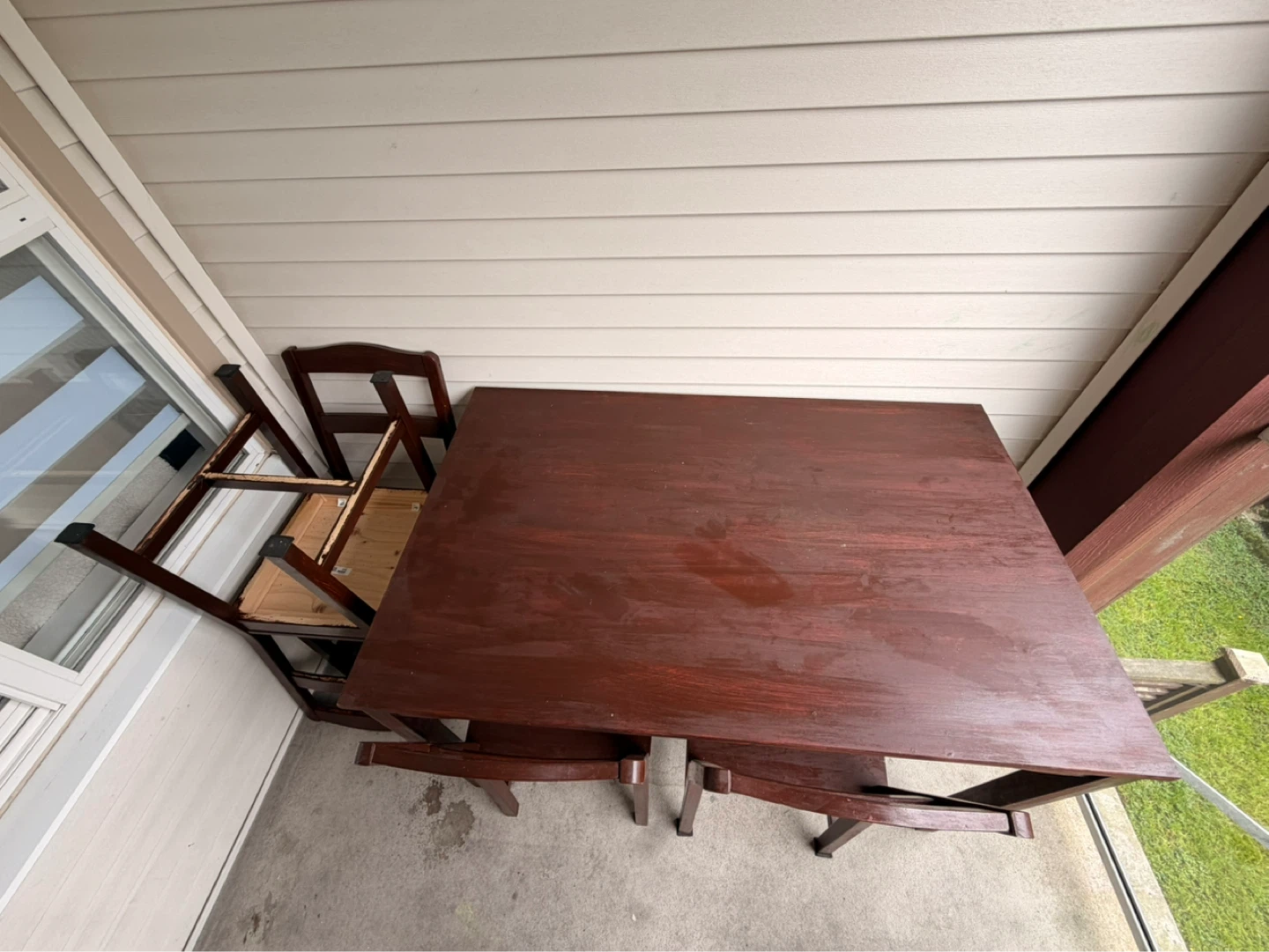 Wooden Dining Set with 4 Chairs
