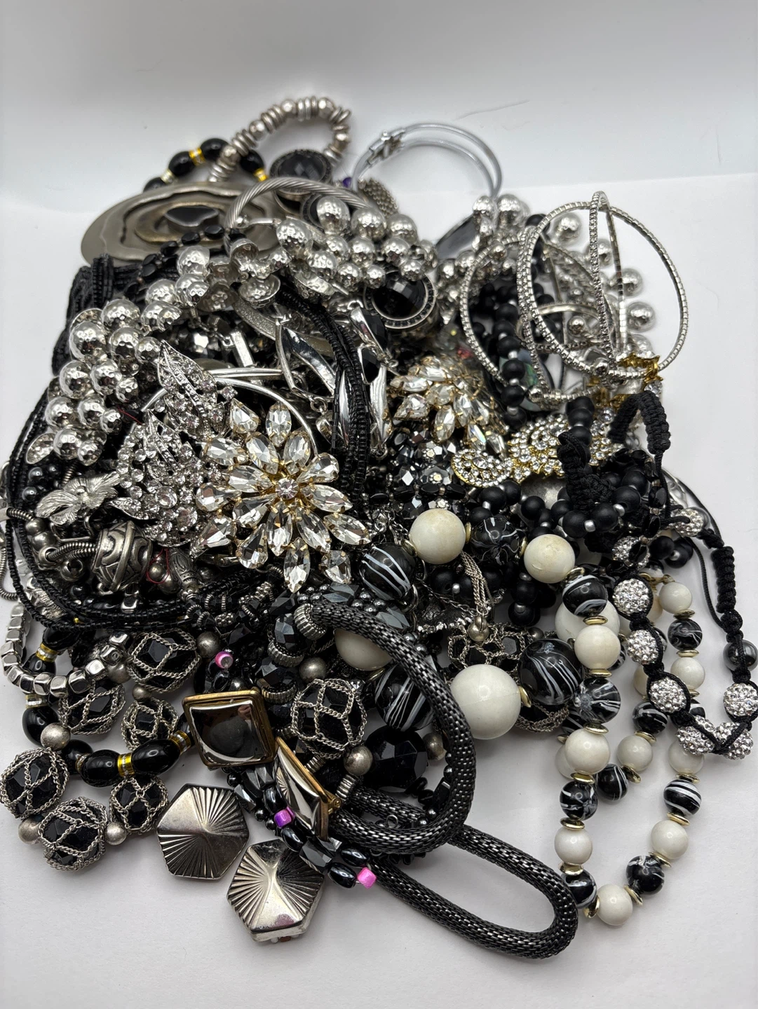 Silver Crystal Black Vintage Jewelry For Craft 1.5kg
