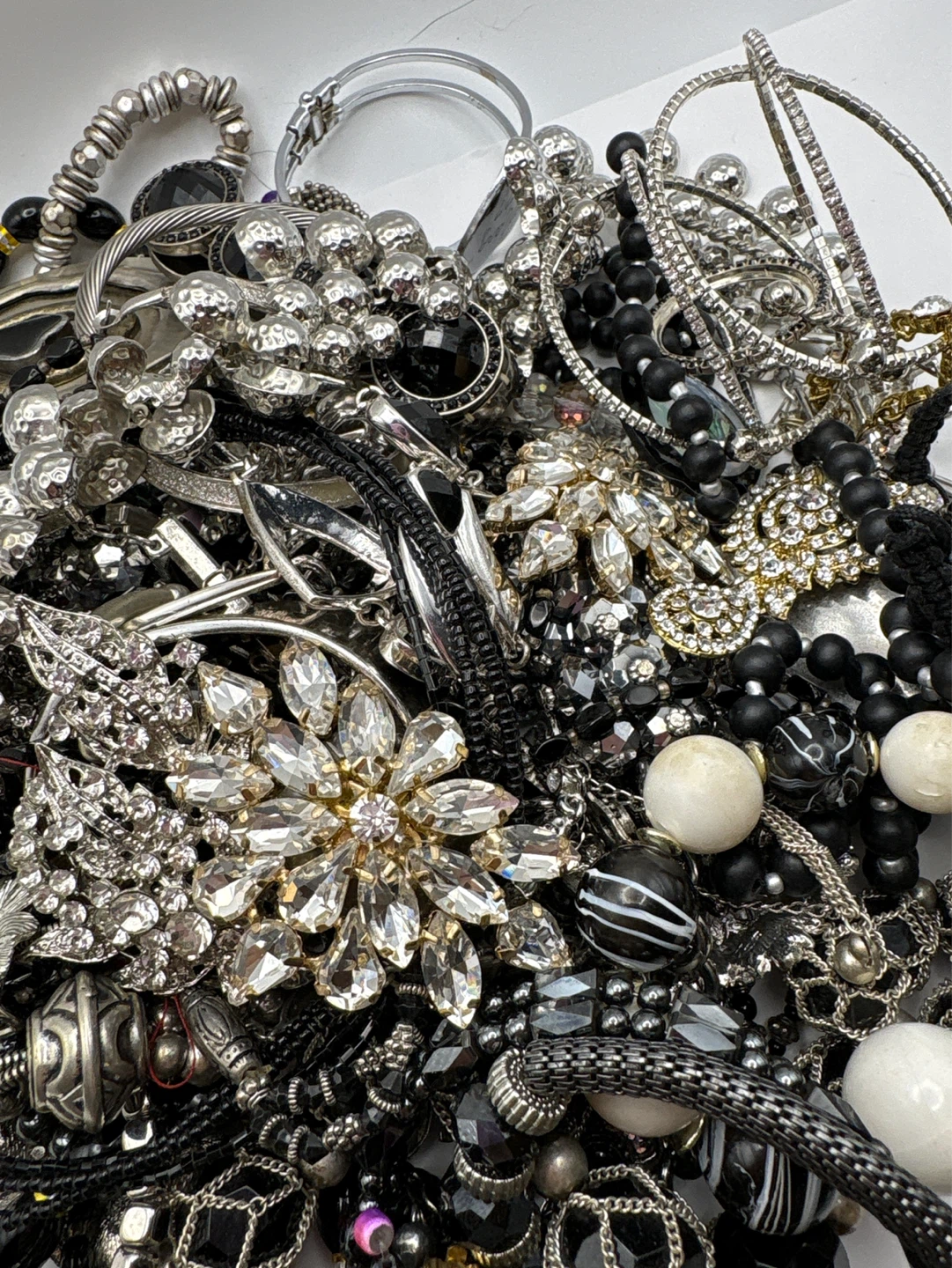 Silver Crystal Black Vintage Jewelry For Craft 1.5kg - photo 3