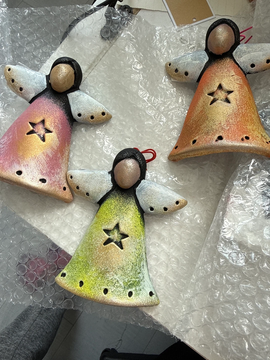 Set of 3 Ceramic Angel Ornaments
