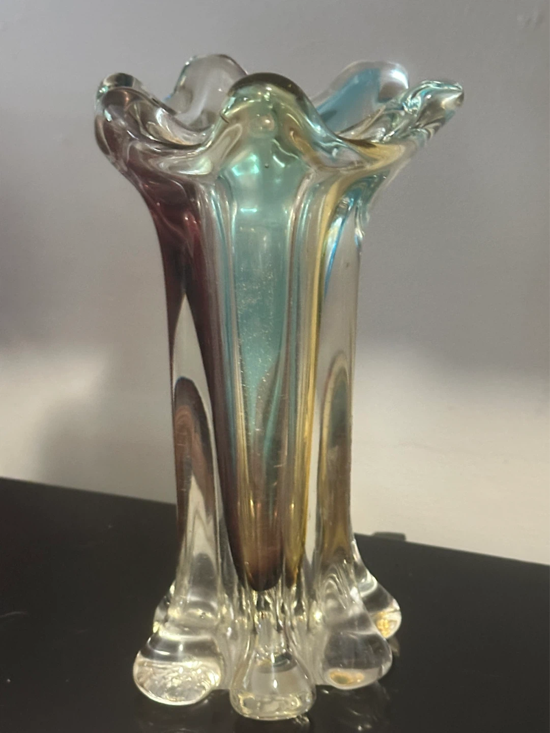 Mid Century Japanese Sanyu Art Glass Vase - photo 3