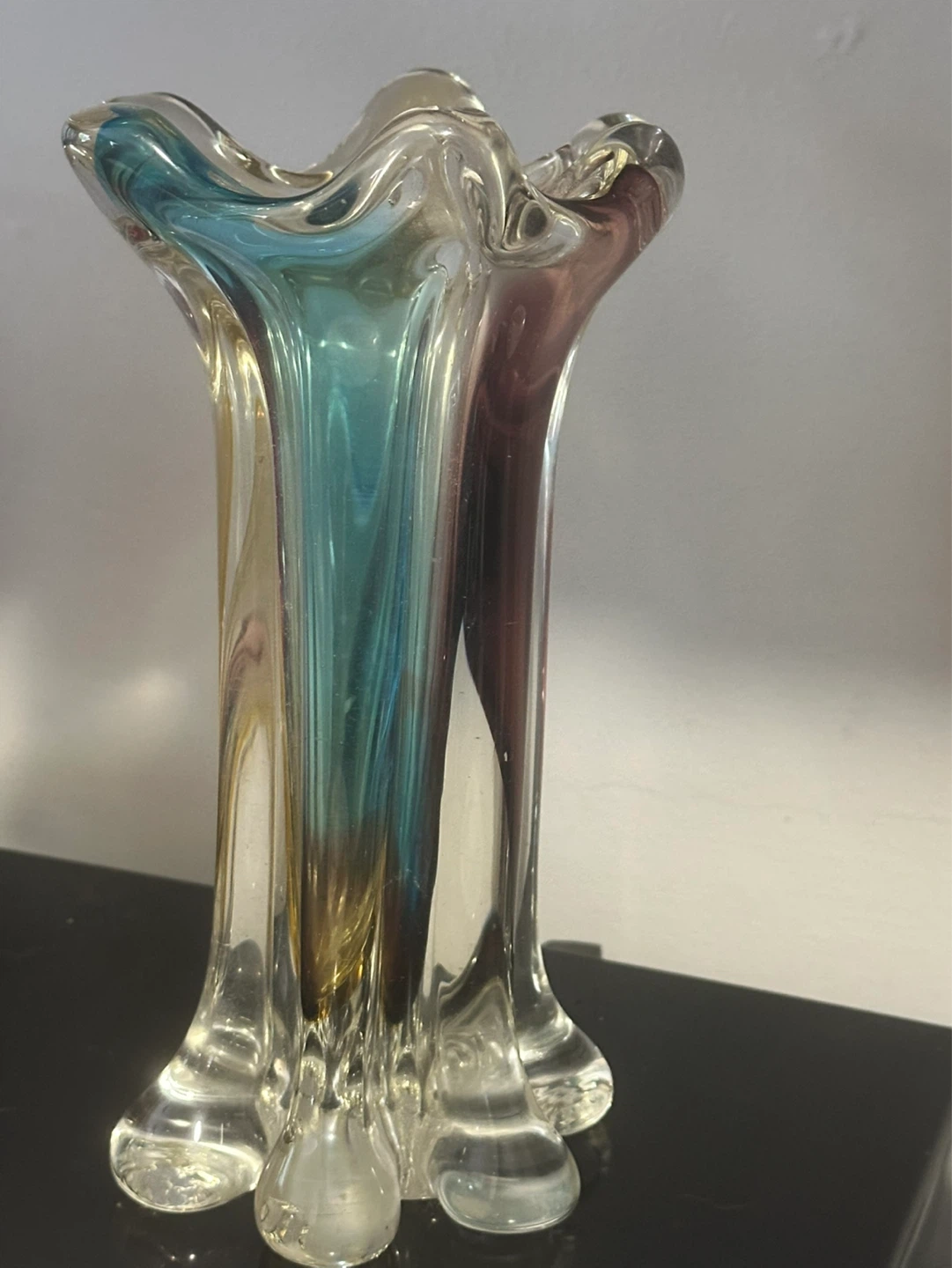 Mid Century Japanese Sanyu Art Glass Vase - photo 2