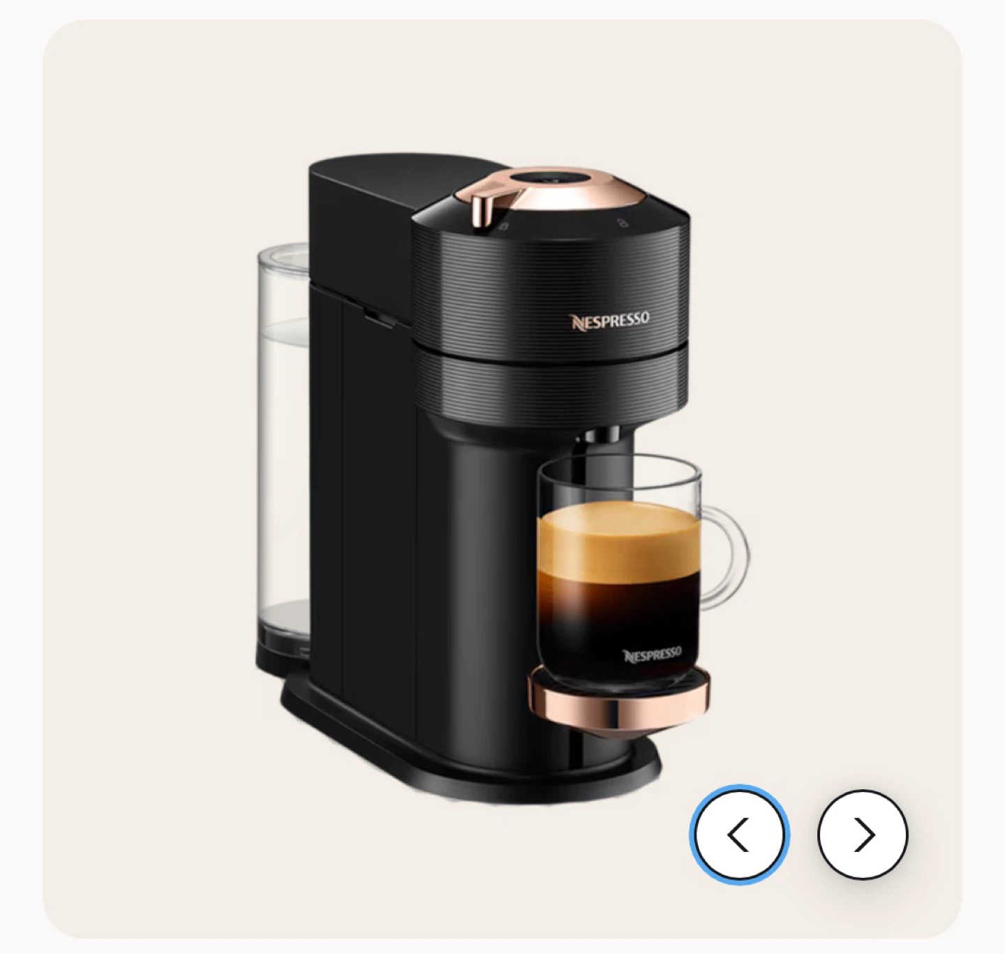 Nespresso Vertuo Next Premium Coffee Machine - Black & Rose Gold