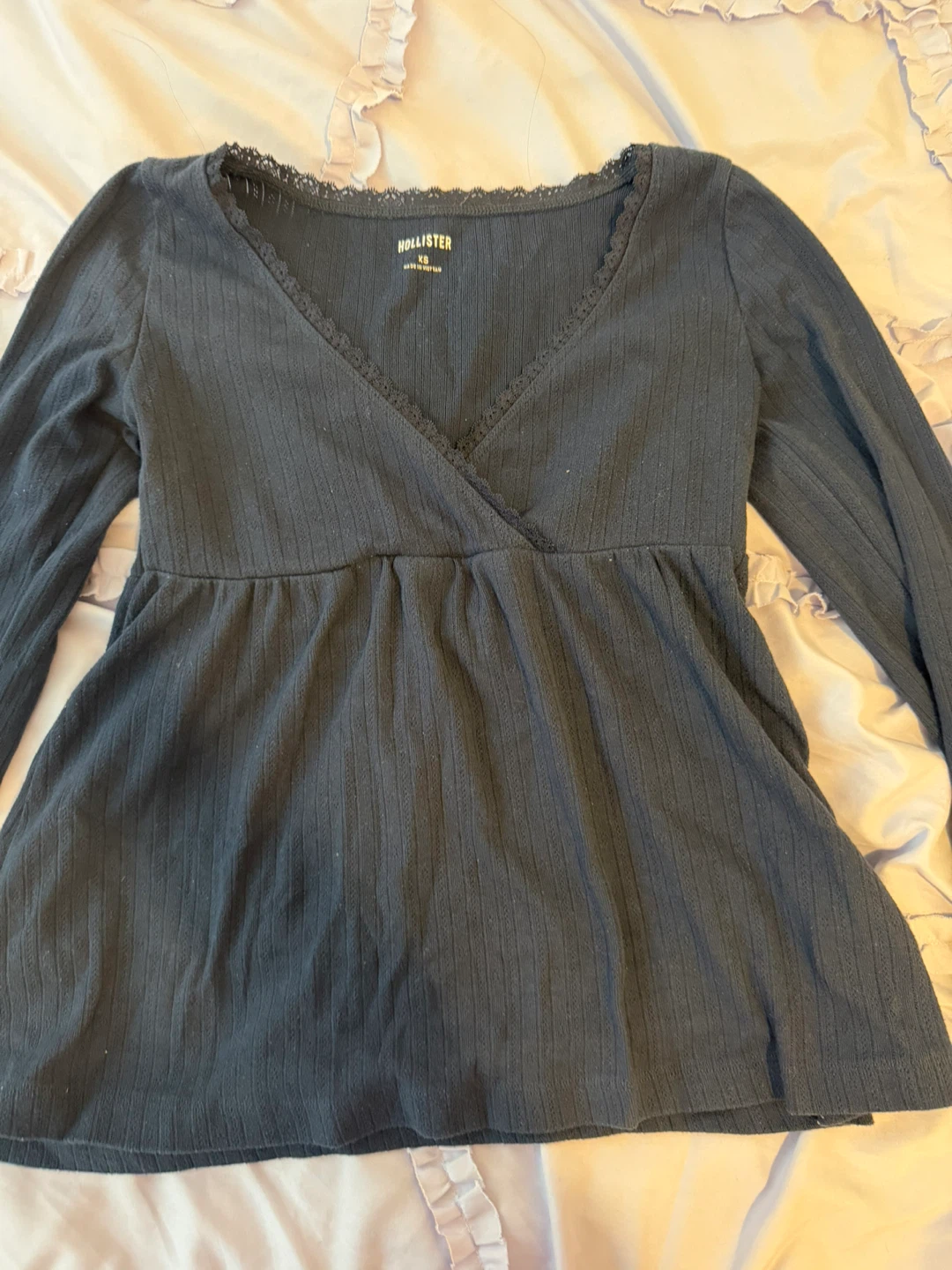 Hollister Ribbed Long Sleeve Top XS