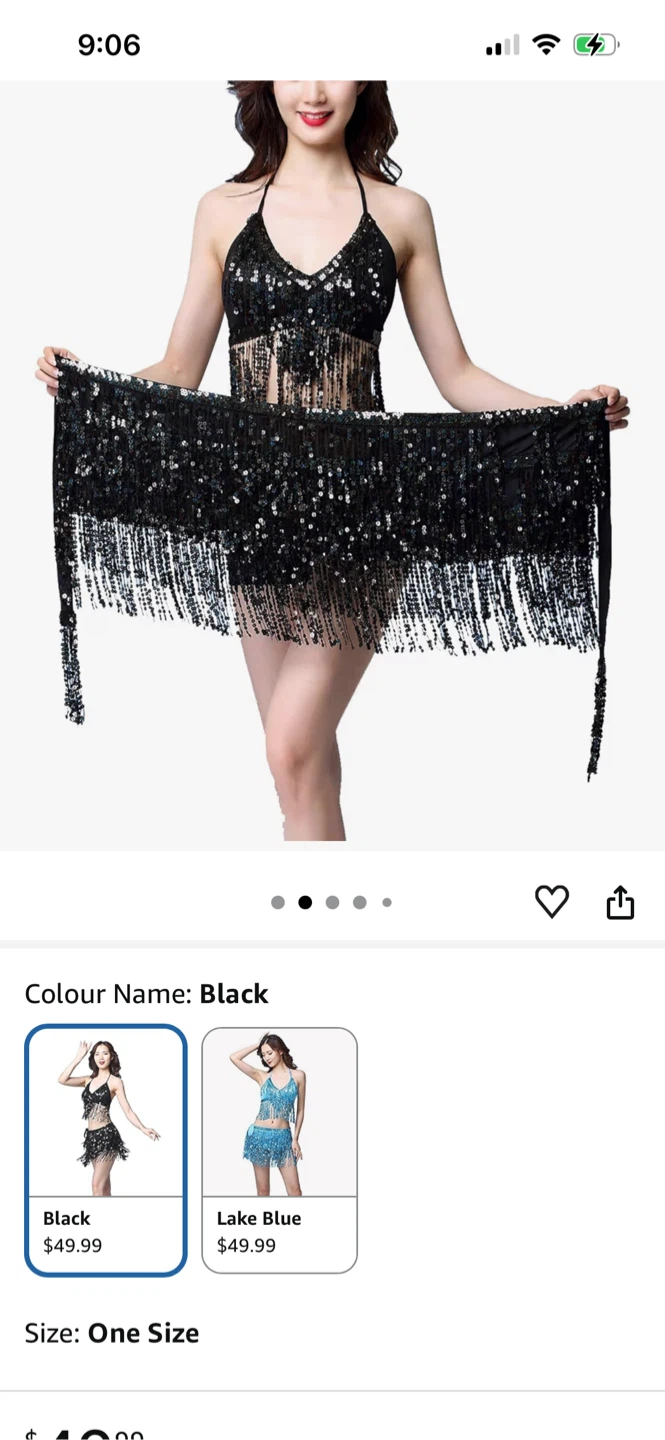Sequin Fringe Dance Skirt