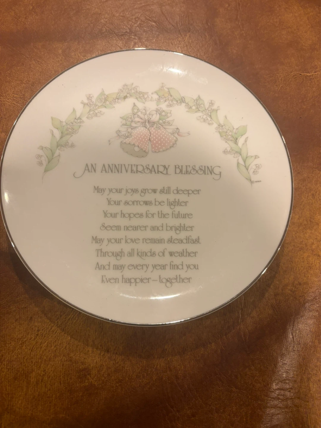 Anniversary Keepsake Plate - Genuine Porcelain