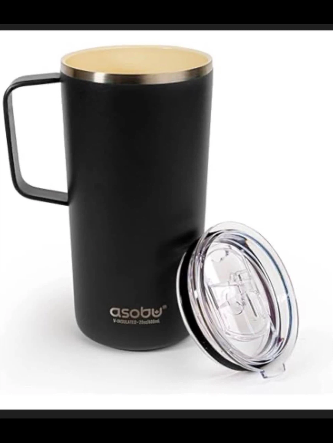 New Sealed ASOBU Ceramic Tower Mug - 20 oz - Black - photo 2