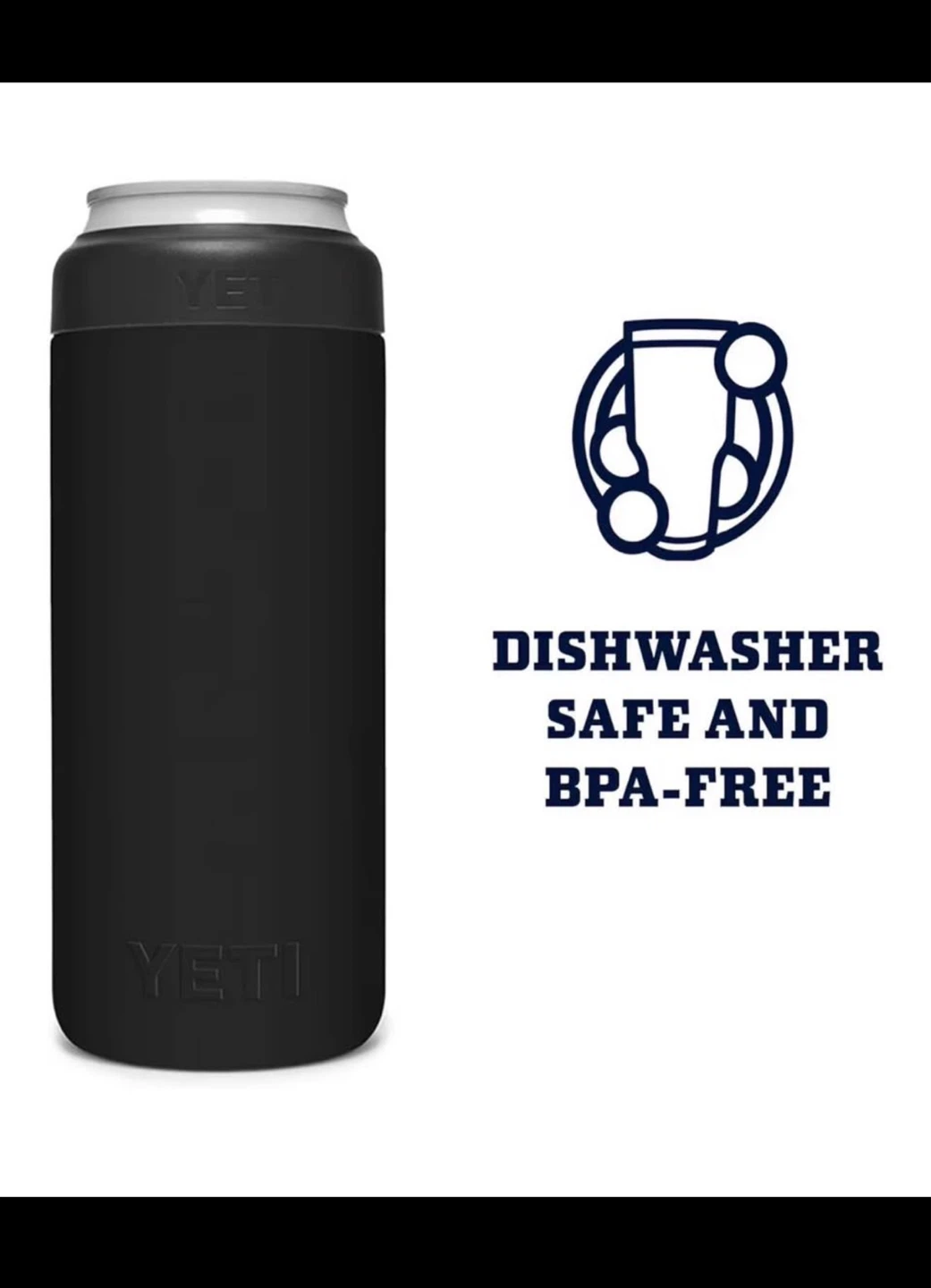 New YETI Rambler 12 oz. Colster Slim Can Insulator Black or Navy - photo 2
