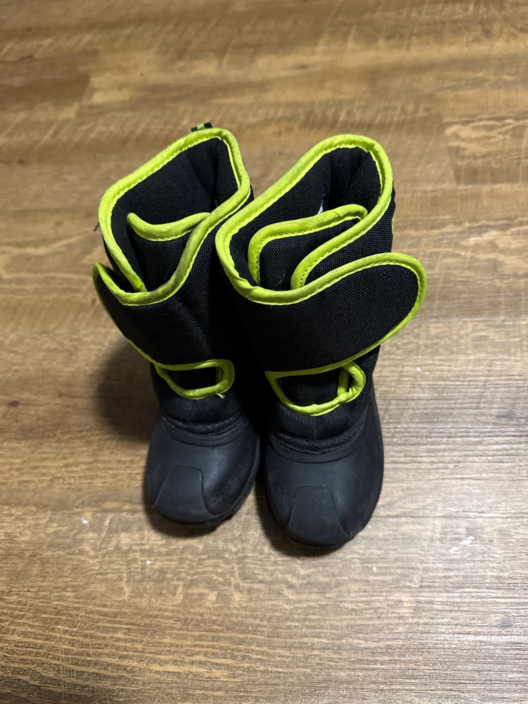 Snow Boots - Black & Neon Yellow - Toddler Size