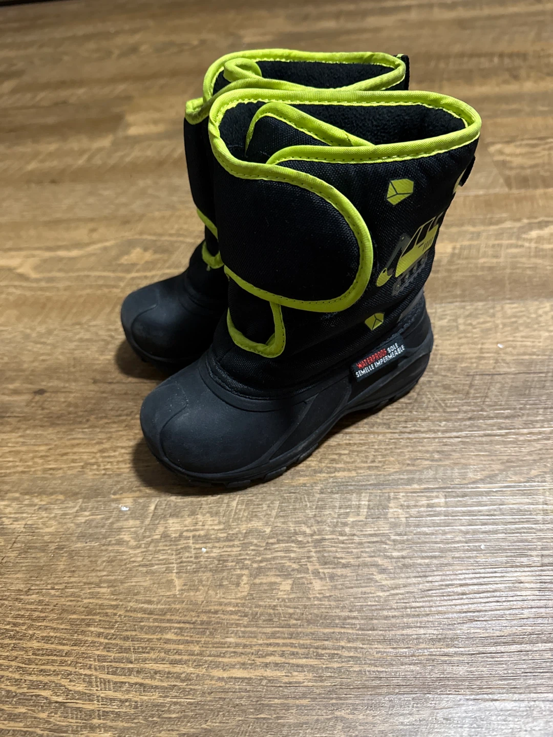 Snow Boots - Black & Neon Yellow - Toddler Size - photo 2