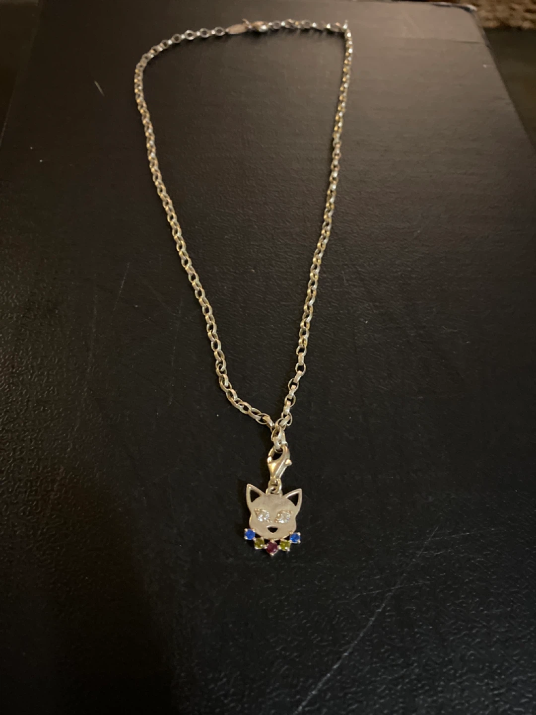 Silver Necklace with Cat Charm - photo 2