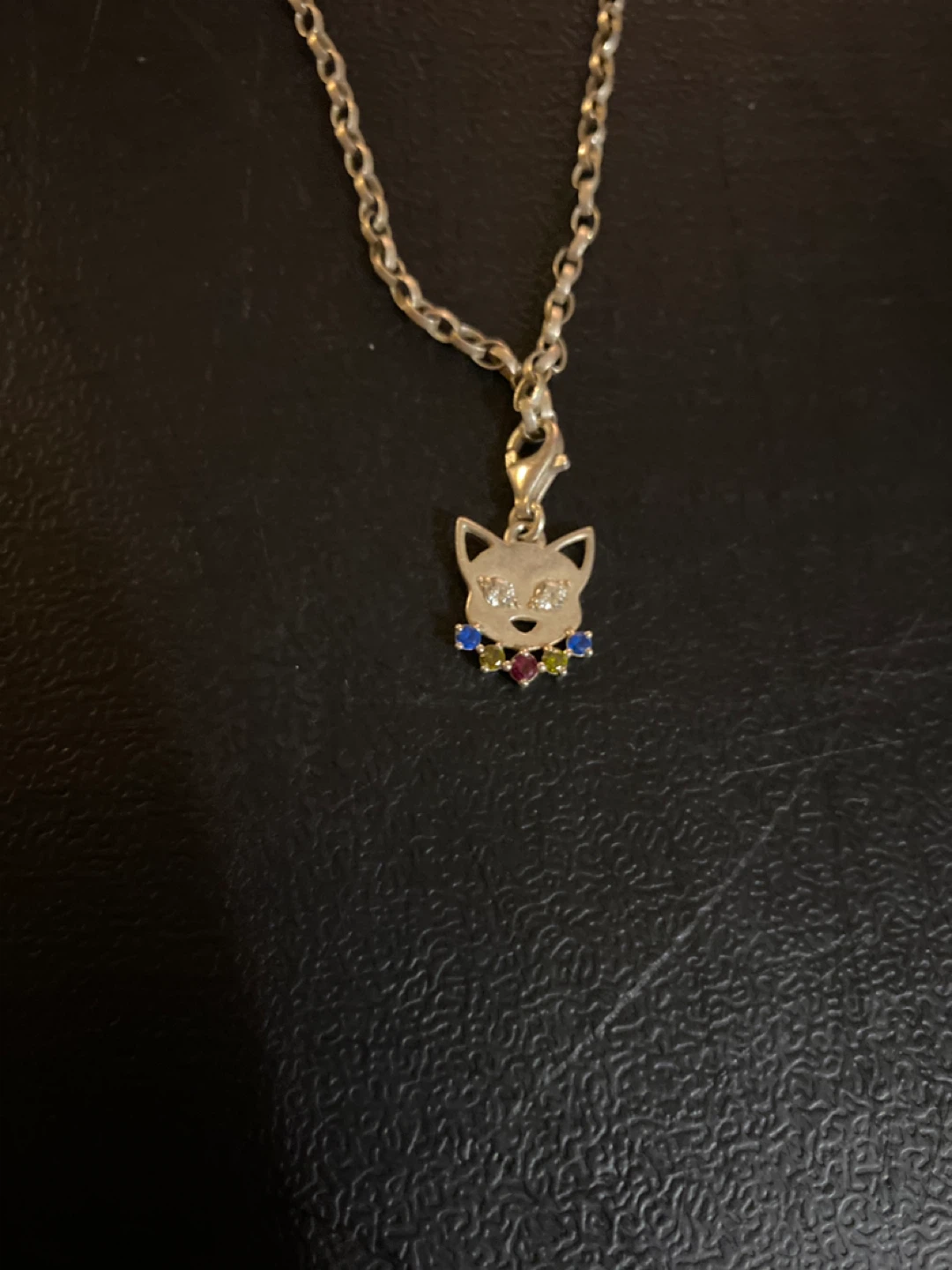 Silver Necklace with Cat Charm