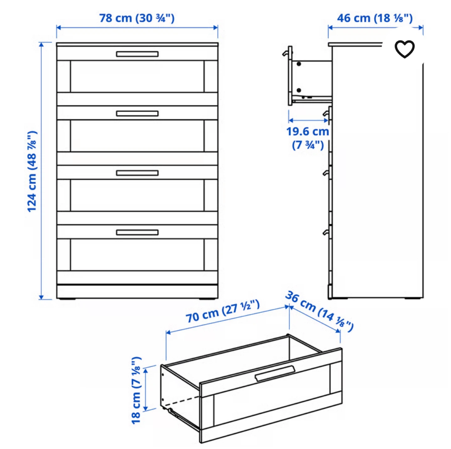 IKEA BRIMNES white dresser with 4 drawers - photo 4