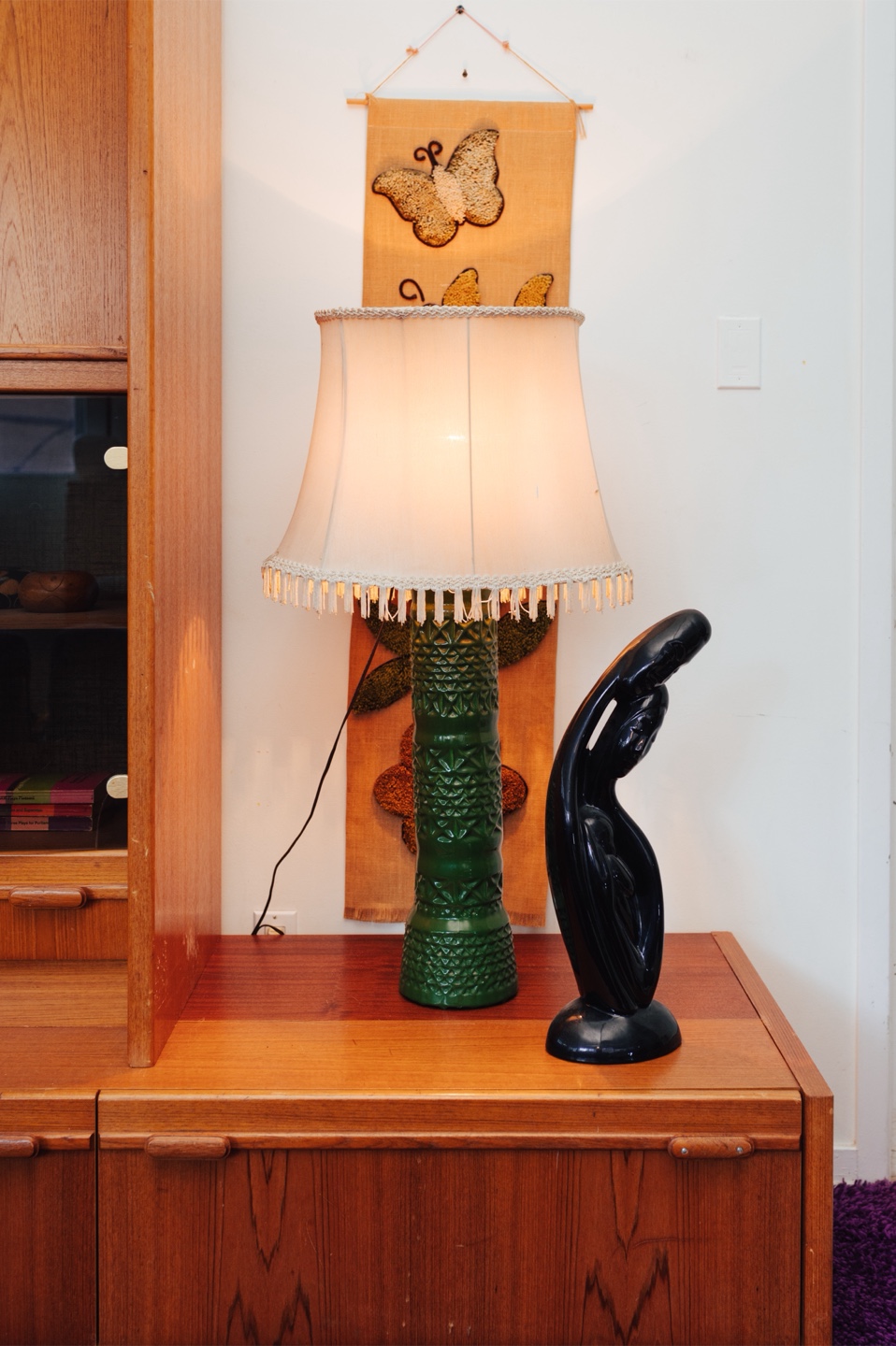 Large Midcentury Abstract Figurative Sculpture in Gloss Black - photo 2