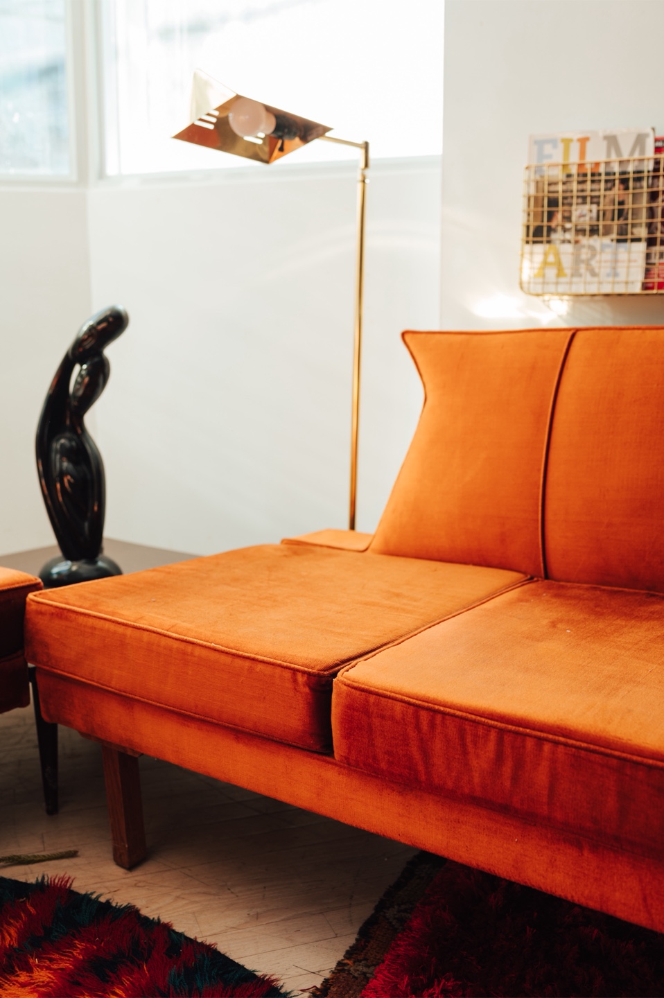 Large Midcentury Abstract Figurative Sculpture in Gloss Black - photo 3
