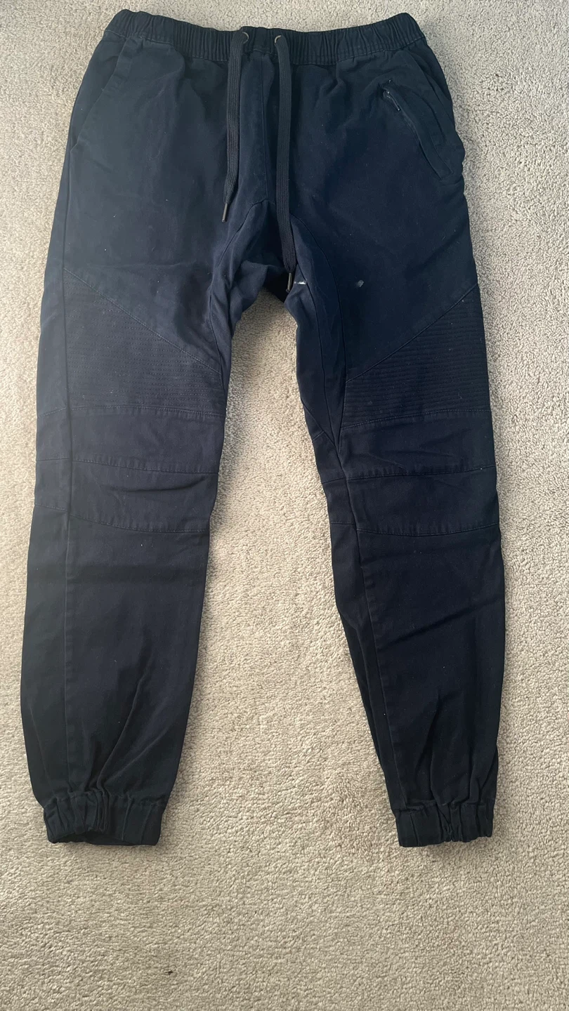 Black Jogger Pants with Zipper Pocket