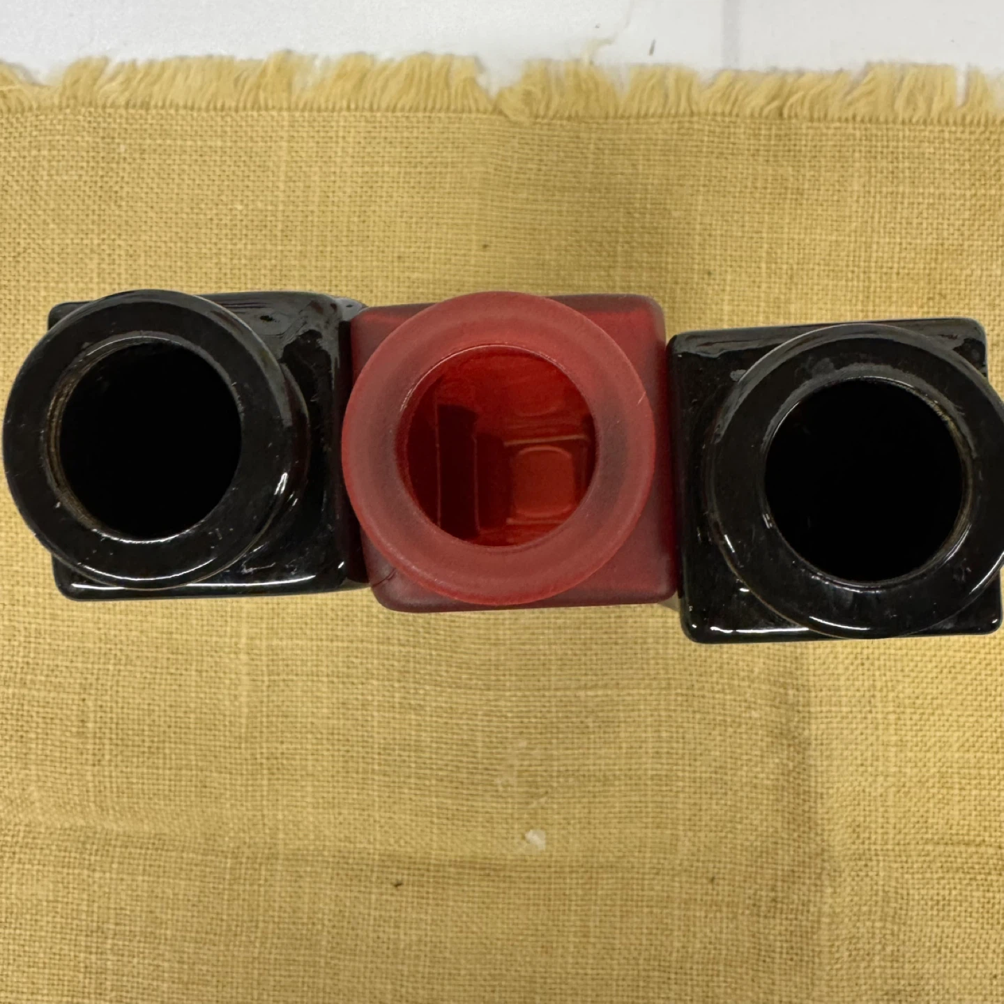IKEA WAVE VASES SET OF 3 BLACK RED - photo 3