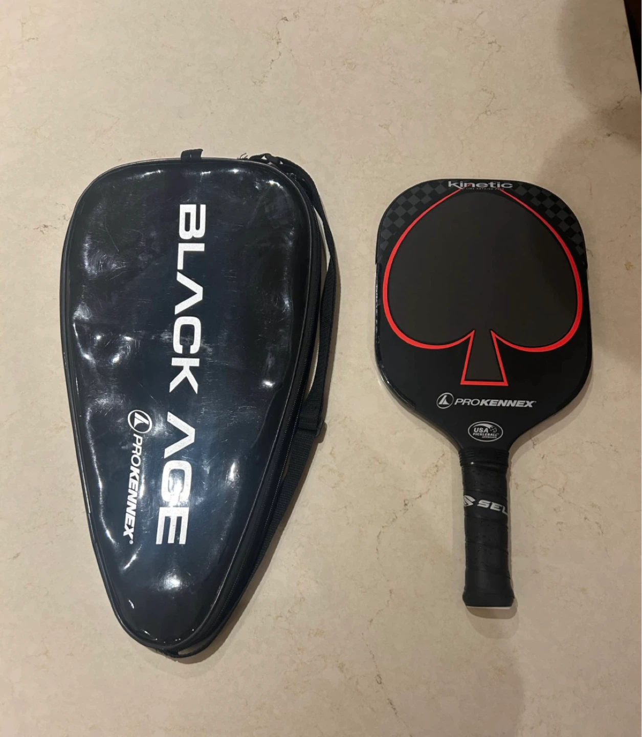 PROKENNEX Black Ace Pro Pickleball Paddle with Cover - Like New - photo 2