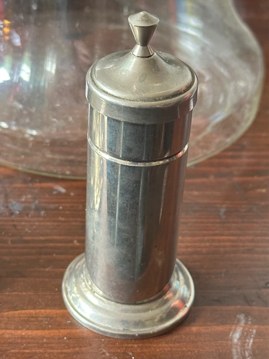 Silver plate toothpick holder with lifter