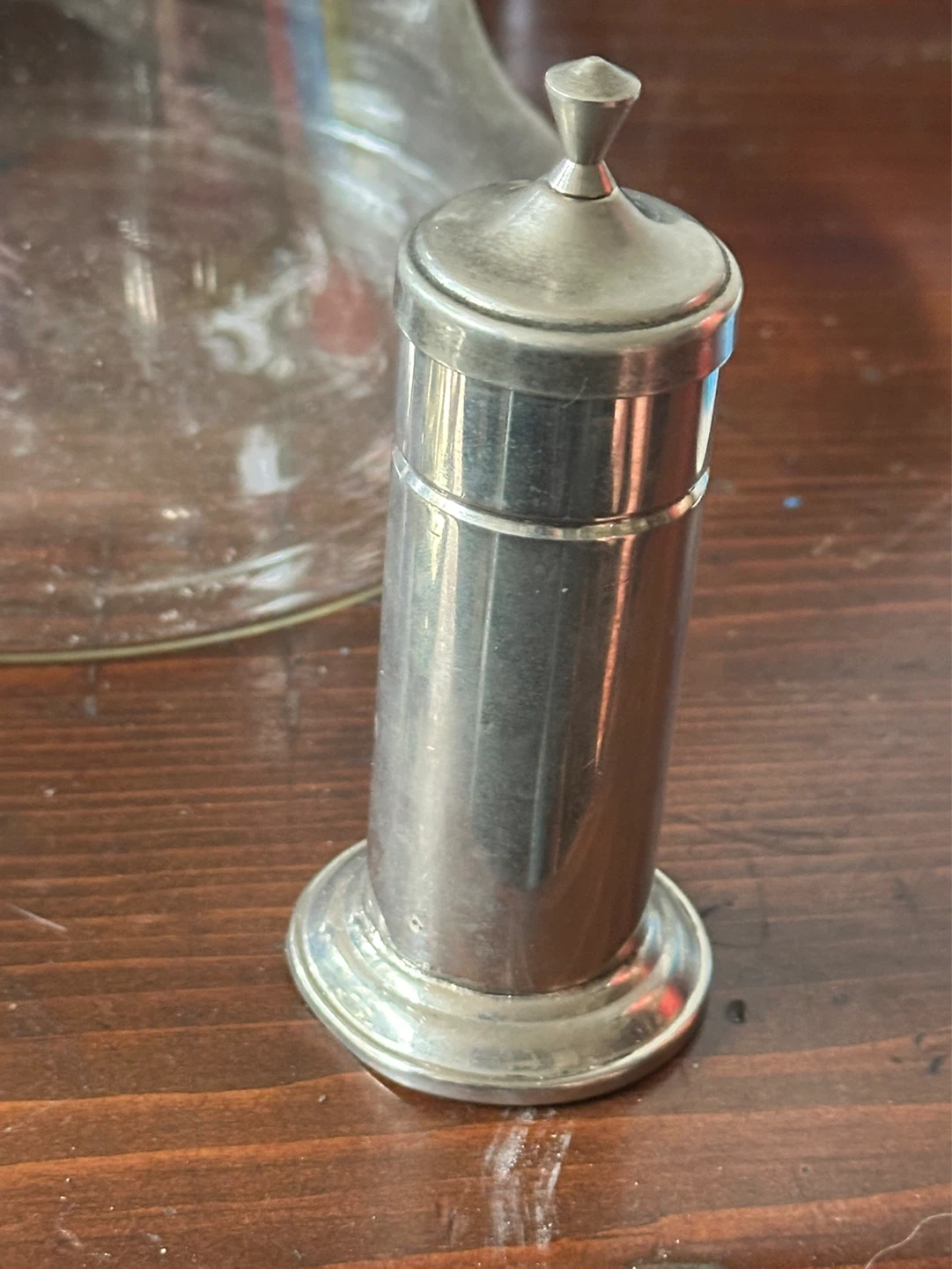 Silver plate toothpick holder with lifter - photo 2