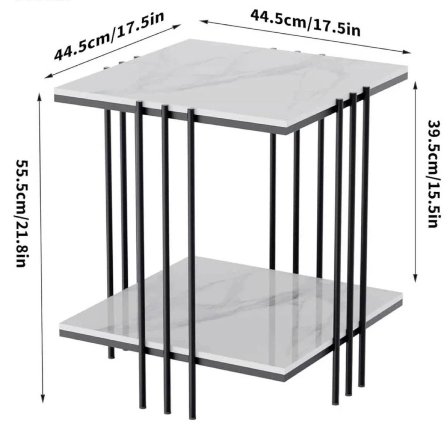 Modern Marble-Look Side Table - photo 4