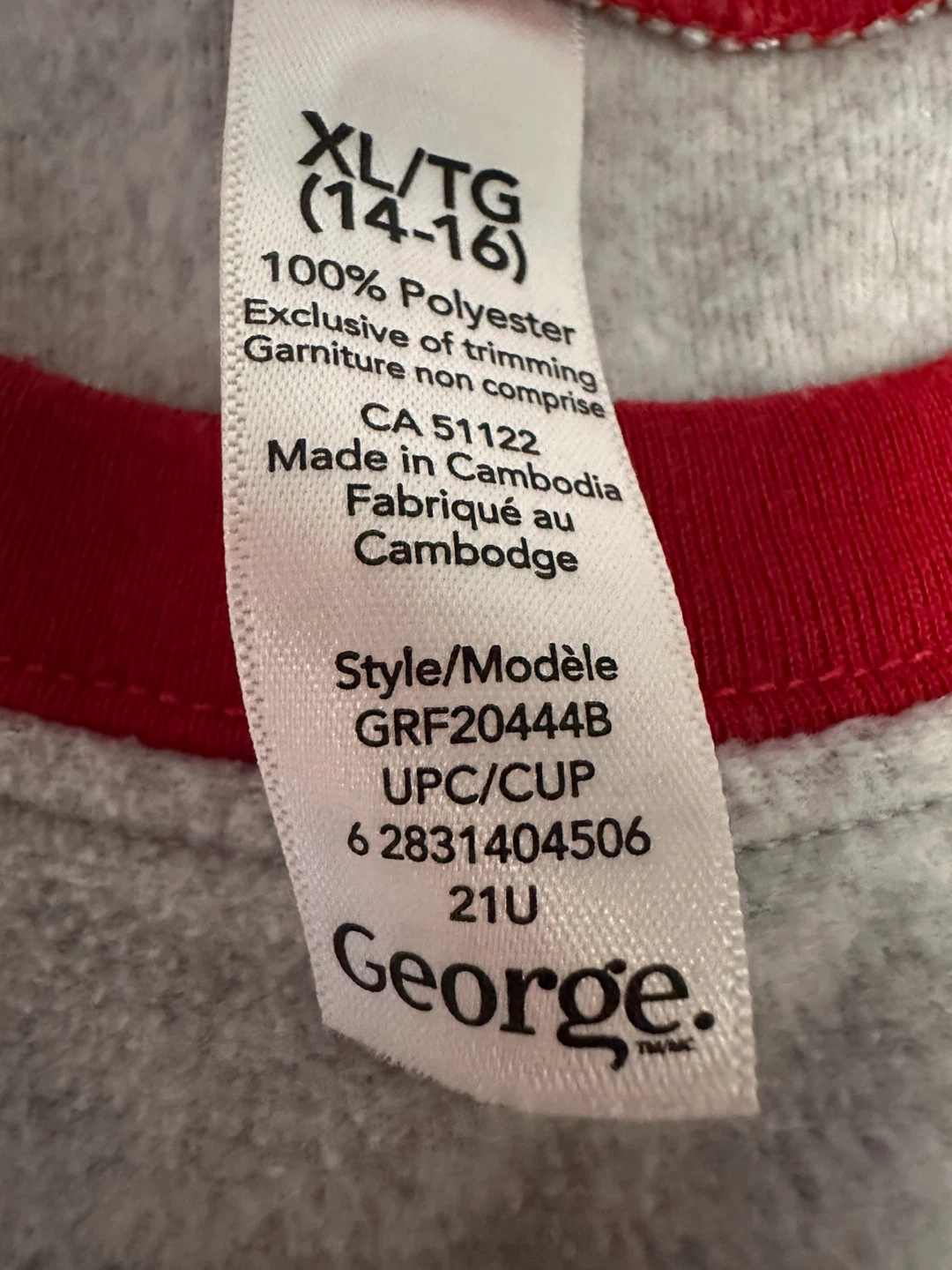 George! Polar Bear Christmas Pajama Set XL/TG - photo 2