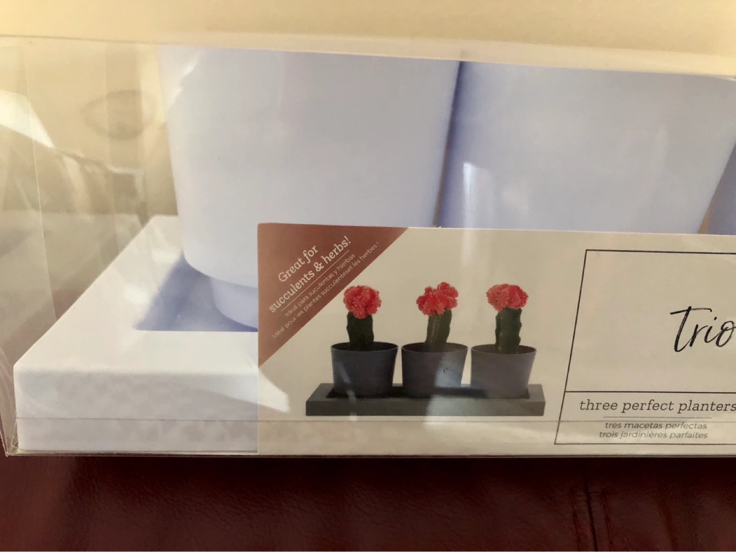 3 New plastic planters in box