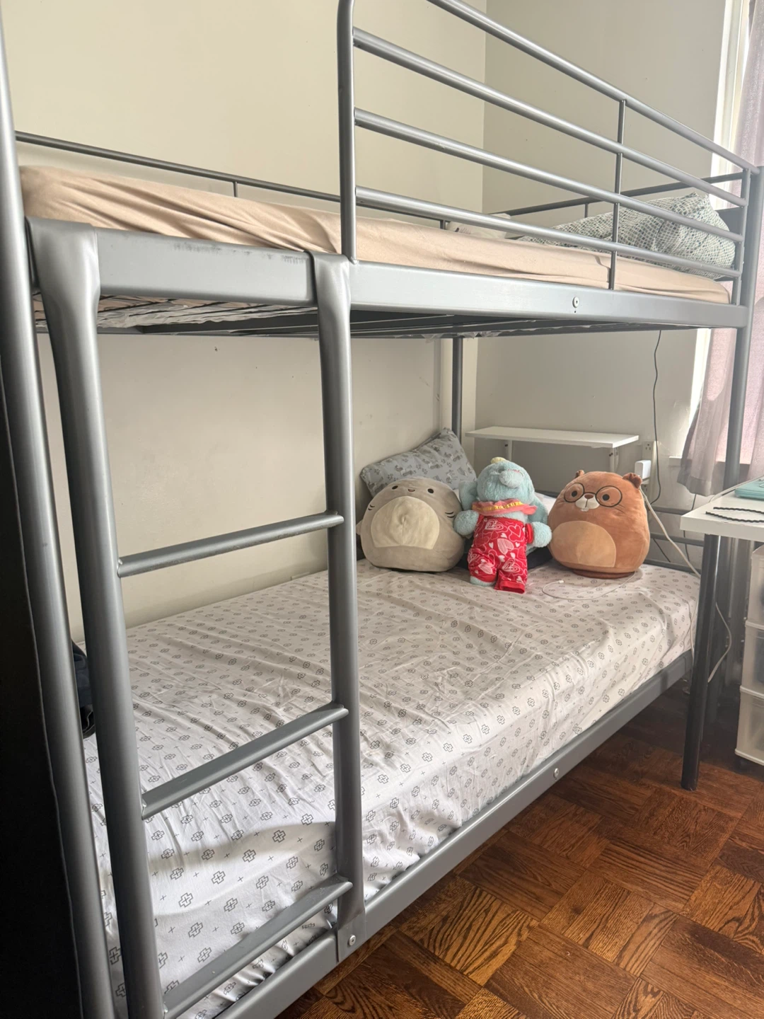 Silver Metal Twin Bunk Bed