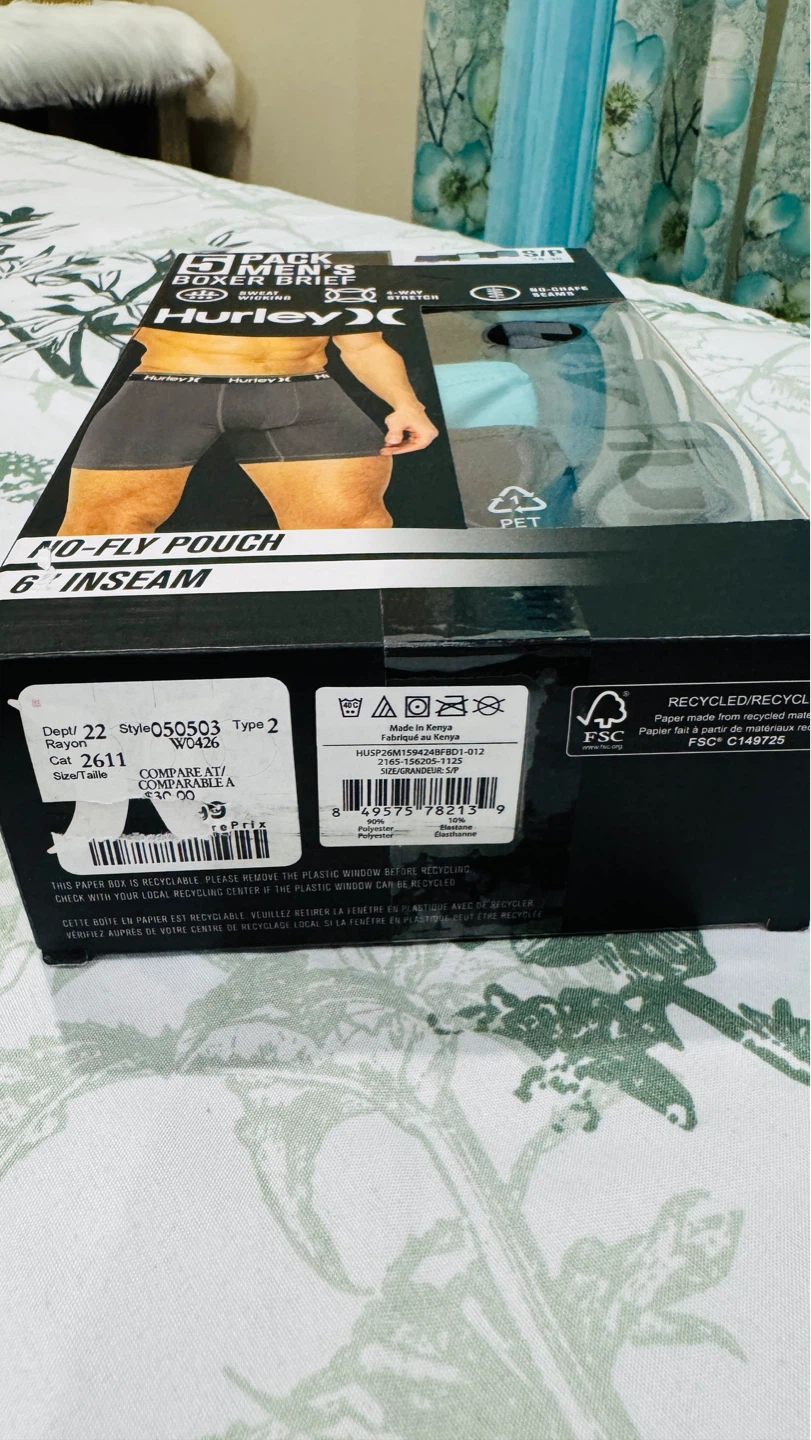 Hurley Men's 5 Pack Boxer Briefs - 6" Inseam - photo 2